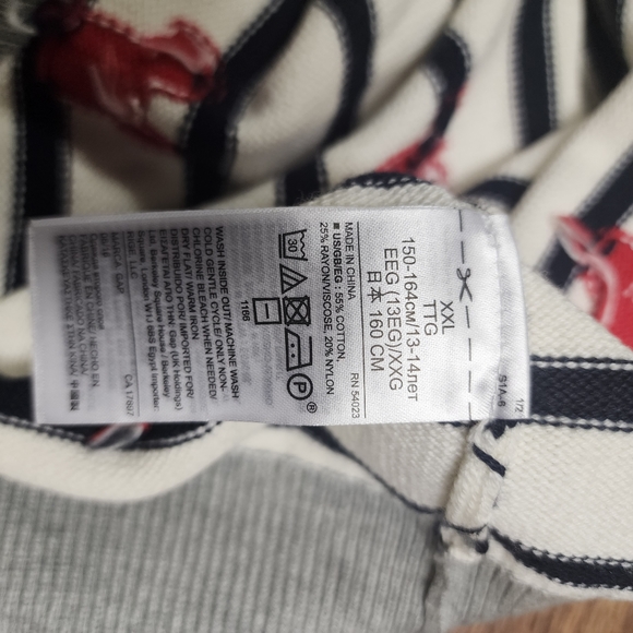 Gap Girls x Disney Mickey Mouse Striped Sweater Dress Size XXL - Picture 10 of 13